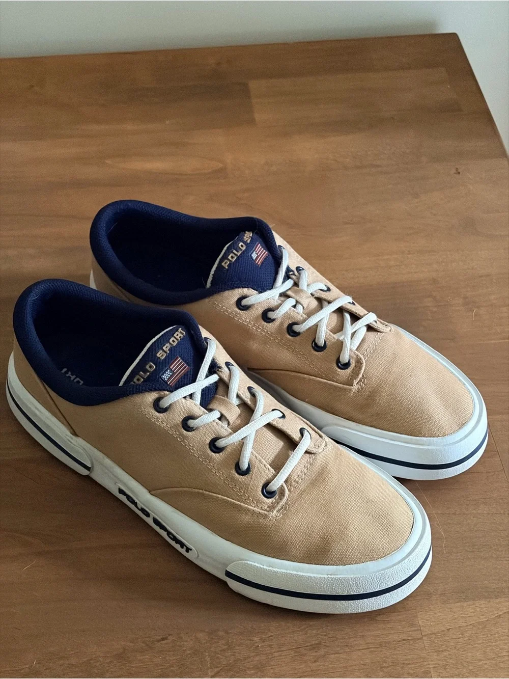 Vintage Polo Sport Ralph Lauren Canvas Deck Sneakers Men’s Size 9 Low Top